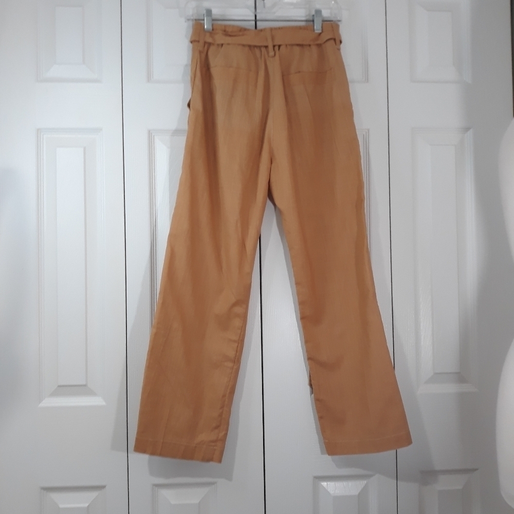 Past Life The Collective Organic Linen and Cotton Brownish Pants Belted Size 0 - Picture 8 of 13